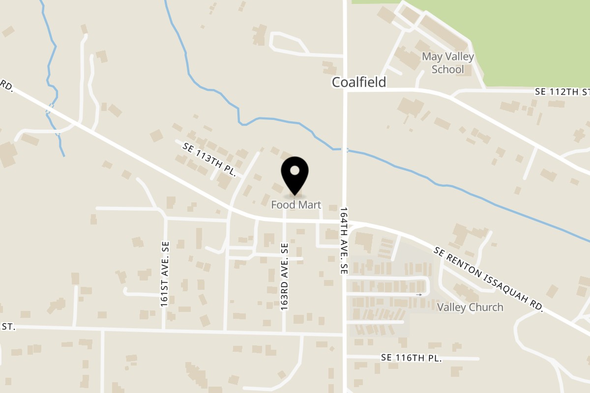 Map showing the location of Krispy Krunchy Chicken Renton Issaquah on 16300 Renton Issaquah Rd SE in Renton
