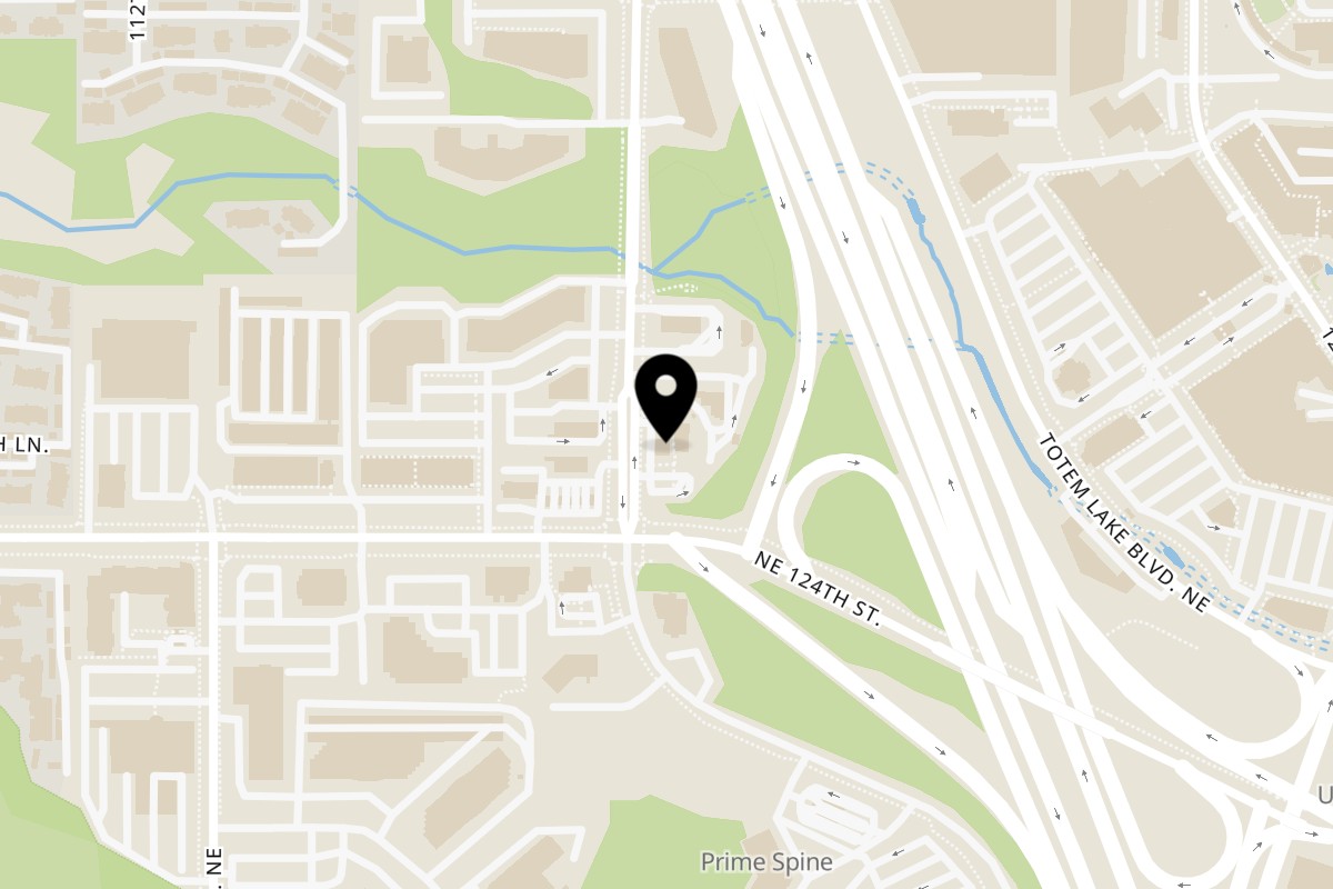 Map showing the location of Krispy Krunchy Chicken Kirkland on 12412 116th Ave NE in Kirkland