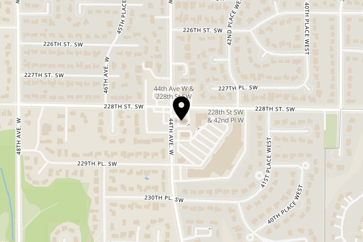 Map showing the location of Krispy Krunchy Chicken Mountlake Terrace on 22801 44th Ave W in Mountlake Terrace